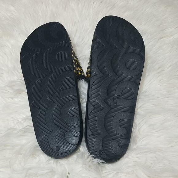 NWOT Goats Yellow and Black Pool Slide Sandals - Picture 4 of 4